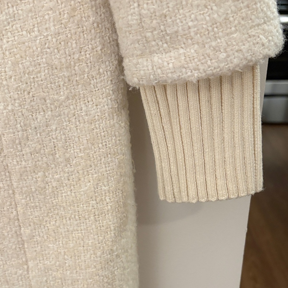 Favorite Daughter Beige Boucle Trench Coat - Picture 3 of 6